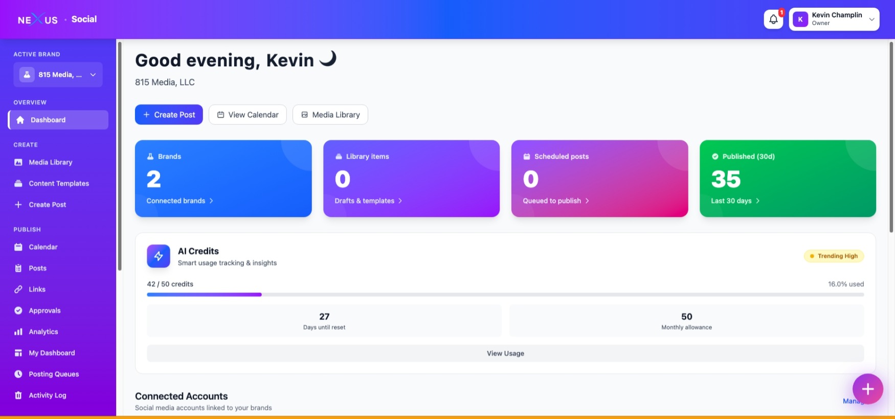 SocialCaster Dashboard